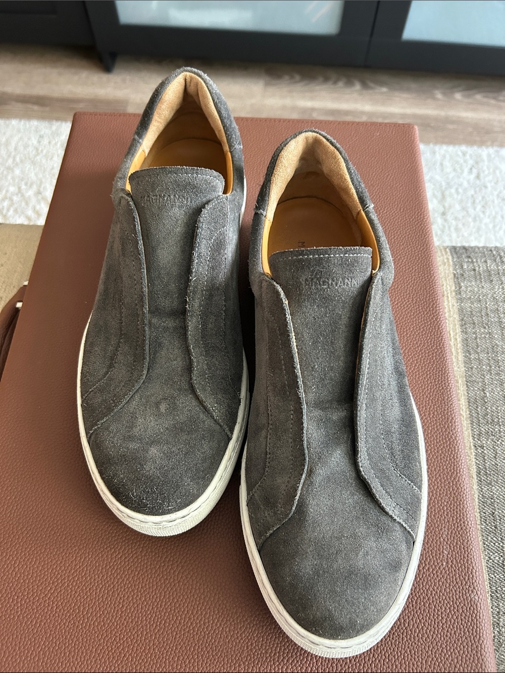 Magnanni Gray Suede Slip-On Sneakers - Picture 2 of 4